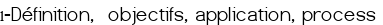  1-Définition, objectifs, application, process